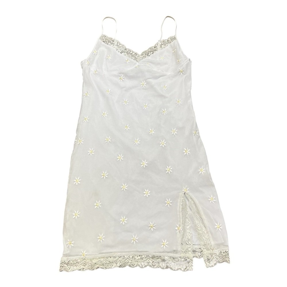 MOTEL Rocks Daisy Bodycon Dress in White Daisy Embroidered Mini Size M